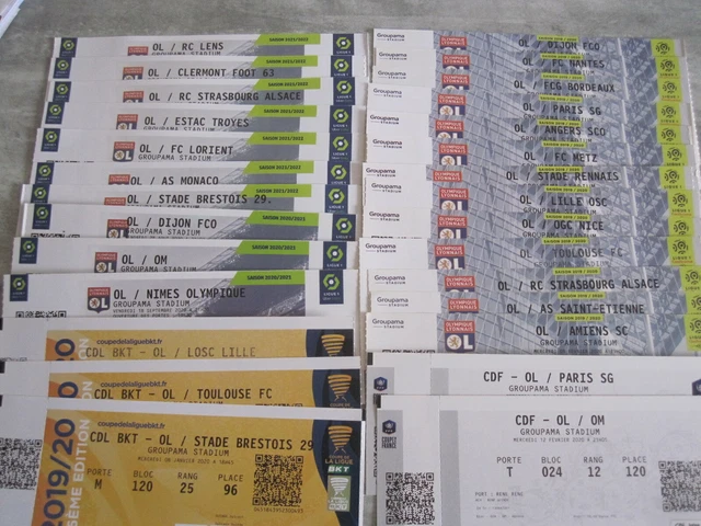 Programme Officiel + Ticket Lyon Vs LOSC Lille – Ligue 1 Saison 2019/2020 – Collectors