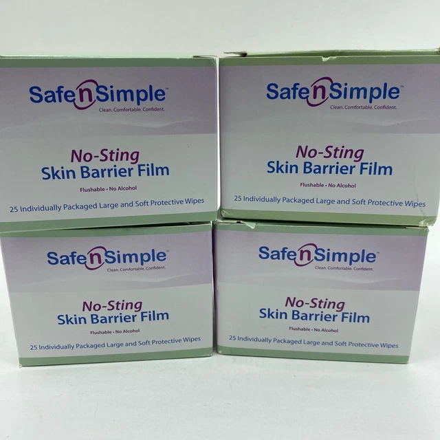 Lote de 200 películas de barrera cutánea Safe n' simple sin picaduras, caja de 25 unidades vencimiento 2024 fresca