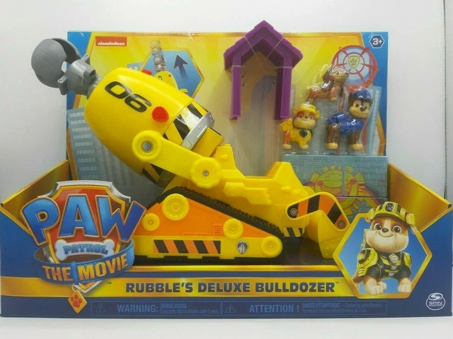 Paw Patrol: The Mighty Movie, camion de construction avec figurine d'action Rubble Mighty Pups, lumières et sons, jouets pour enfants pour garçons et filles de 3 ans et plus