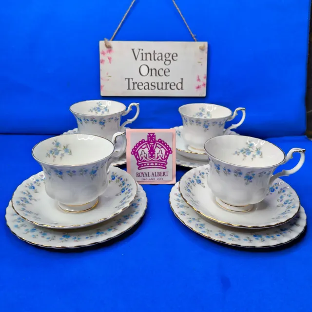 Royal Albert MEMORY LANE * 4 x TEA TRIOS * Tea Cups, Saucers, Plates * 1960s VGC