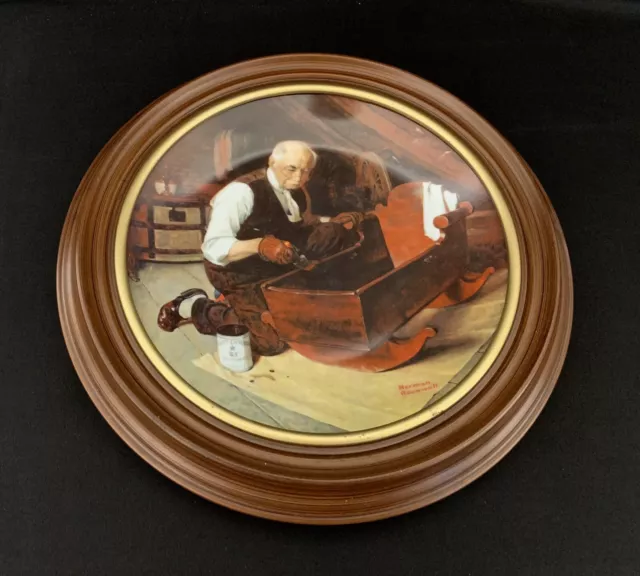 "Grandpa’s Gift" a Norman Rockwell Plate with Frame by Knowles a limited edition