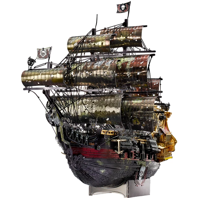 3D Metal Puzzle The Queen Anne's Revenge Pirate Ship DIY Model Building Kit Gift