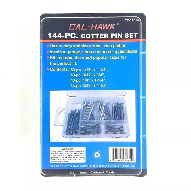 144 Pc Large Cotter Pin Assortment Keys Safety Retainer Pins Set Cotter  Keys Set