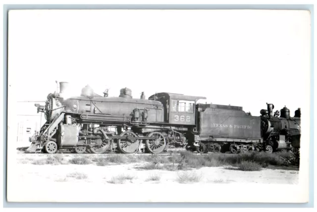 c1950's Texas & Pacific Railroad Locomotive Train #362 RPPC Photo Postcard