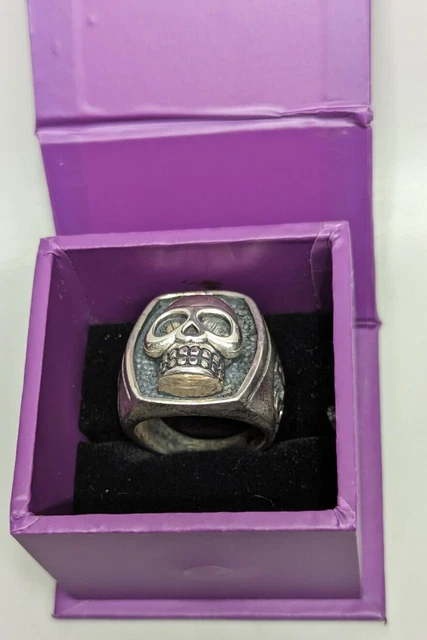 Vintage Sterling Silver Phantom EVIL Ring Boxed Size 12 '" &   25. 1 grams