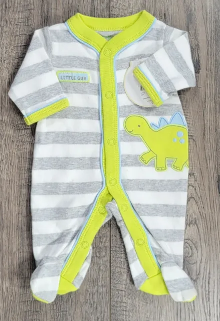 New Baby Boy Clothes Child Mine Carter's Preemie Little Guy Gray Dino Outfit