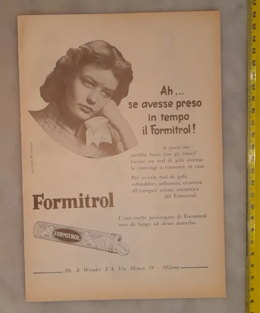 Pubblicità advertising  FORMITROL (anni Cinquanta)