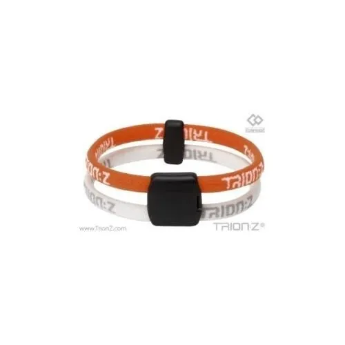 Trion Z Dual Magnetic Therapy Bracelet Size Small Orange White Pain Relief