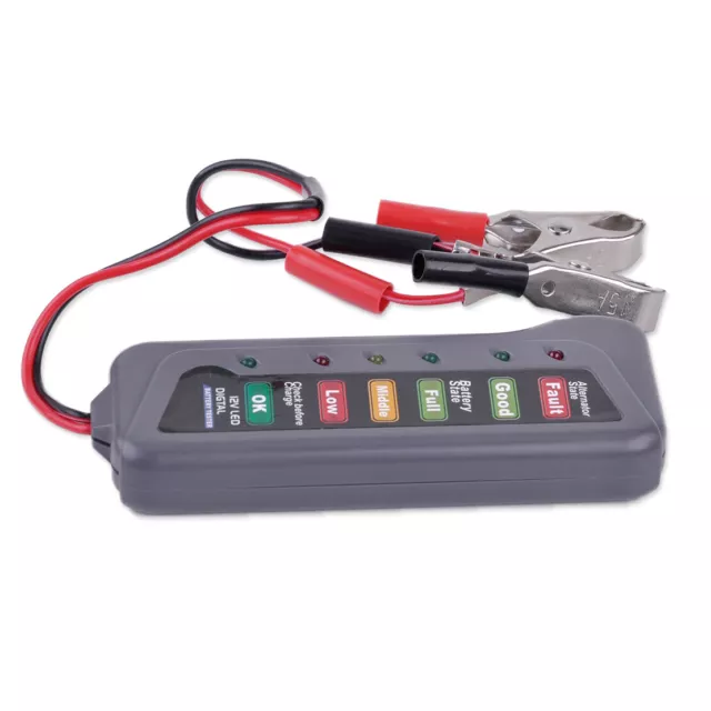 12V 6 LED Digital Battery Alternator Regulator Tester Check Car Motorcycle Nm