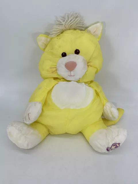 VTG Fisher Price 1986 Puffalump Yellow Kitty Cat Plush Stuffed Animal