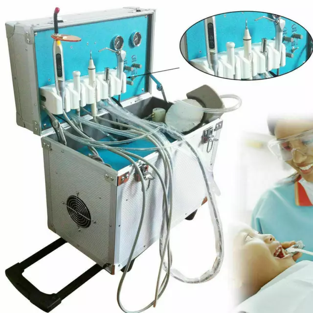 Dental Delivery Unit +Led Curing Light+Ultrasonic Scaler+Air Compressor Portable