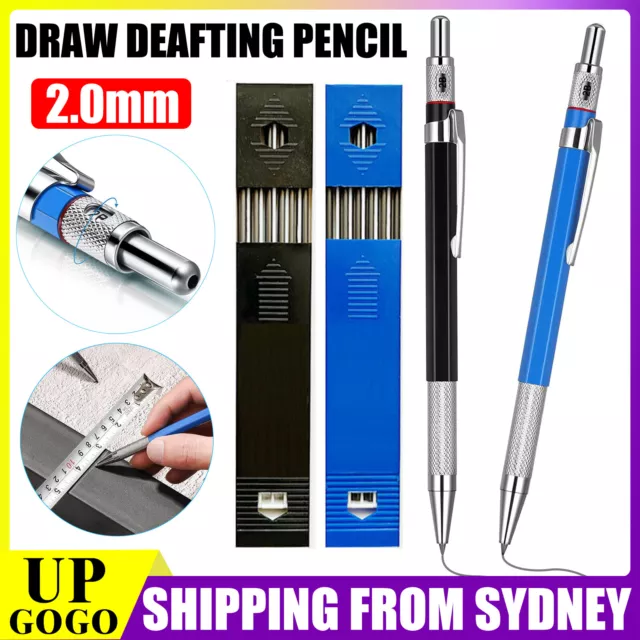 2mm 2B Lead Holder Pen Automatic Mechanical Drafting Drawing Pencil Art Tool AU