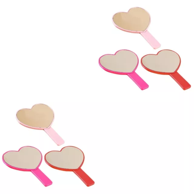 6 Pcs Heart Mirror Travel Pocket Portable Vanity Outdoor Makeup