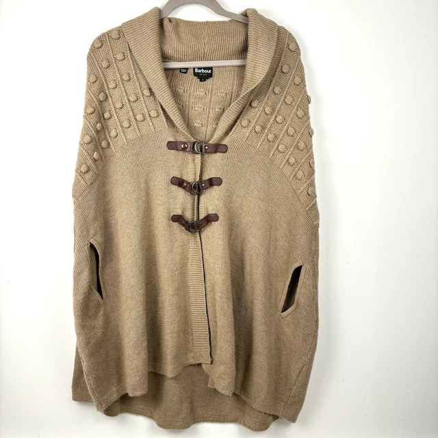 Barbour 100% Merino Wool Cape Poncho Knit Sweater Women’s 8 Gold Label Temperley