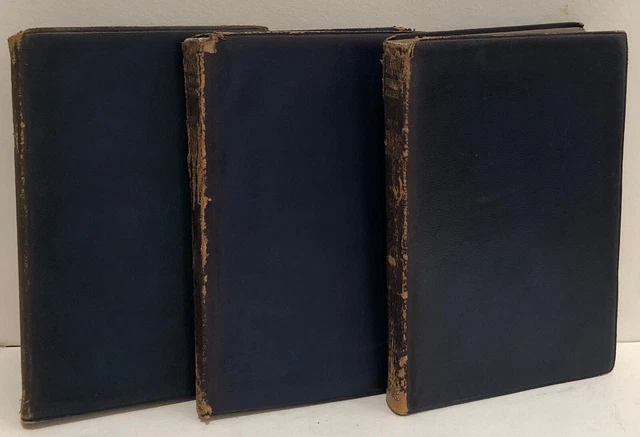3 Vintage Walter Scott leather books Nelson 1906 Woodstock Kenilworth Monastery