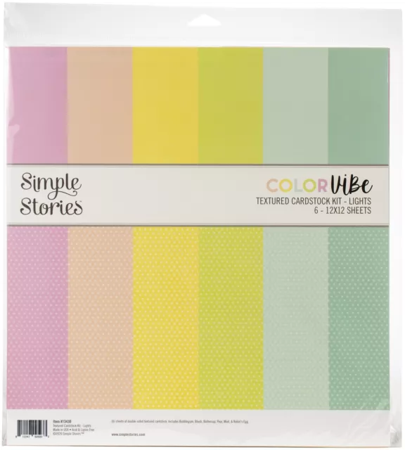 2er-Pack Simple Stories Color Vibe doppelseitig Papierpackung 6/Stück-Lichter SCV13430