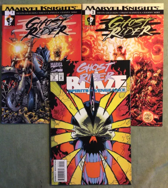 Ghost Rider, #12. Spirits Of Vengeance 1993.  Vol 3, #1. #2. 2001,Marvel Comics.