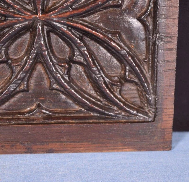 *Gothic Carved Architectural Panel/Trim in Solid Chestnut Wood Salvage 5
