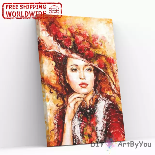 Paint By Numbers Canvas Art Draw Artist Painting Oil Kit Home Decor Nice  Girl