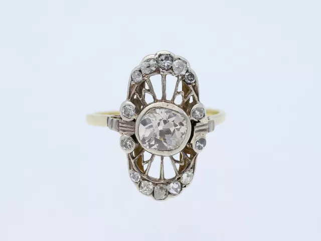 antiker Ring Diamanten 1,20 Karat 585 Gold um 1900 Wert: 3.900 EUR