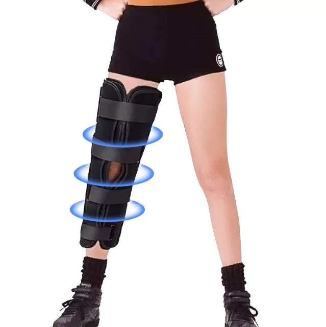 HKJD Post Op Knee Immobilizer Adjustable 3 Panel Before and After Surgery Splint