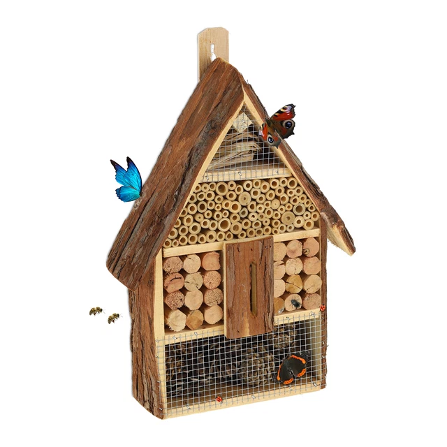 Abri Jardin Bois Hôtel à Insectes Coloré En Bois - Abri Pour Coccinelles Et Abeilles Solitaires Coccinelles Vivantes