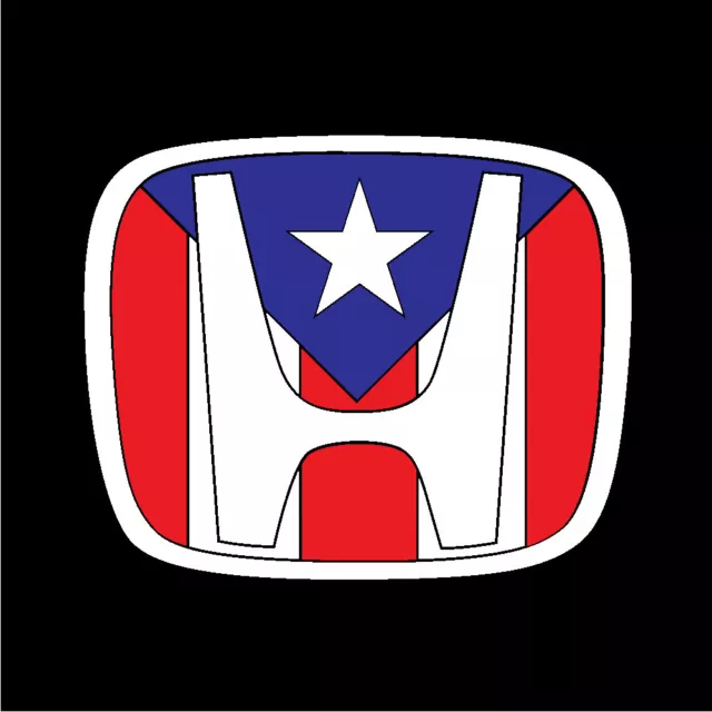 PUERTO RICO CAR DECAL STICKER  HONDA with PUERTO RICAN FLAG #227