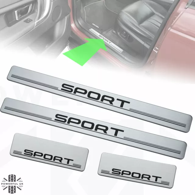 Door tread scuff plate x4 insert for Land Rover Discovery Sport Silver Sill step