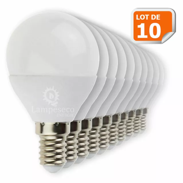 Lot de 10 Ampoules E14 Mini Globe 6W eq. 40W 480 lumens Blanc neutre 4000K