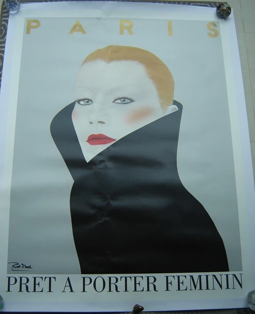 Rare And Collecatble Razzia Hand Signed Canvas Back Large Poster - Pret A Porter