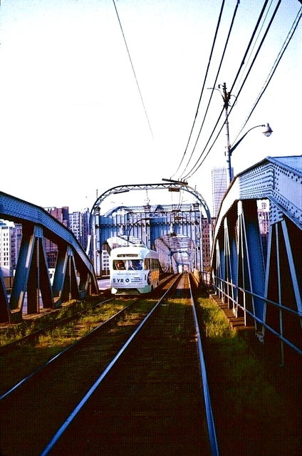 Original Kodachrome Slide Pittsburgh Pcc #1661 Smithfield Bridge July 21, 1963