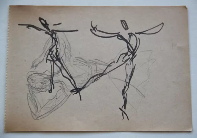 Dessin Charles Kiffer (1902-1992)  Scène de danse à l'Opéra de Paris env 1950 10