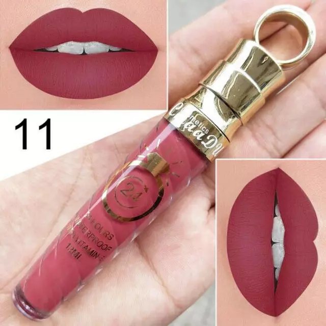 Makeup Matte Liquid Lipstick Long Lasting Waterproof Shimmer Lip Gloss Stick