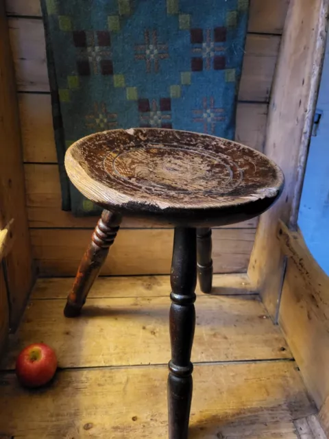 Welsh Cheese Top Stool Dairy Stool Hearth Stool Milking Stool make do and mend 2