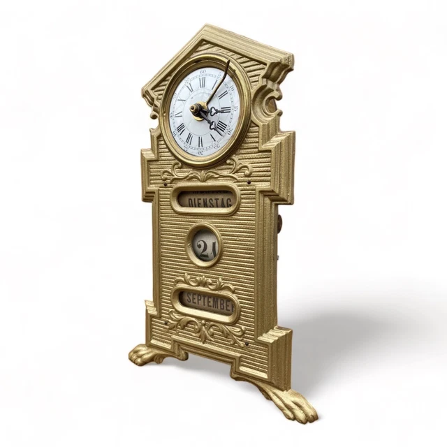 TISCHUHR MIT EWIGEM Kalender Wecker mit Kalender Uhr mit Kalender