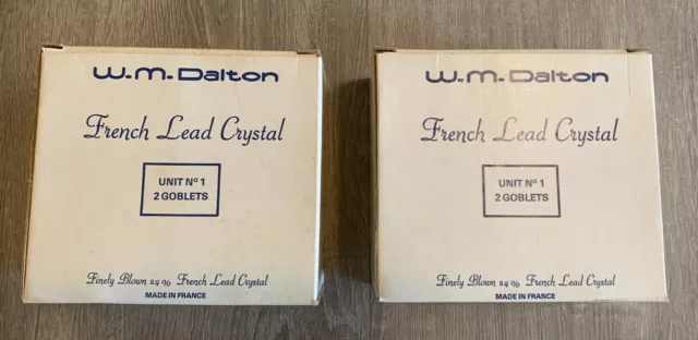 Lot Of 4 W.m. Dalton French Lead Crystal Goblets Made In France New In Box