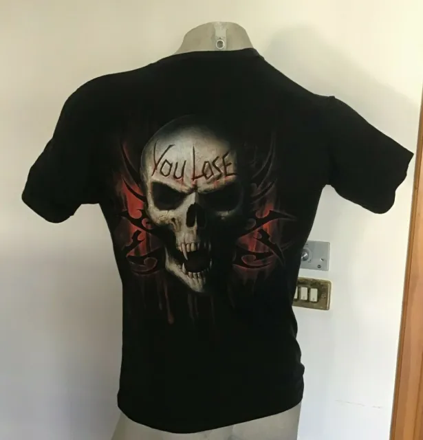 T-Shirt da uomo Spiral Direct Game Over Top Skull Gothic Biker Taglia S Jersey 2