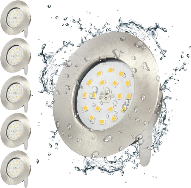 Lot De 6 Spots LED Encastrables Extra Plats 9W - Blanc Chaud 3000K - IP54 Pour Salle De Bain - Neuf