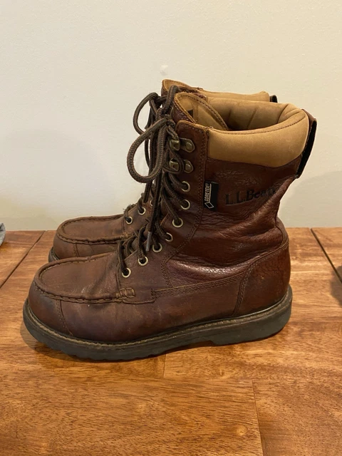 LL BEAN KANGAROO Upland Hunter Boots Mens 9.5 Brown Moc Toe  display picture 3