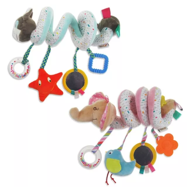 Soft Plush Stroller Bar for w/ Rattle Bell Squeaking Baby Interaction