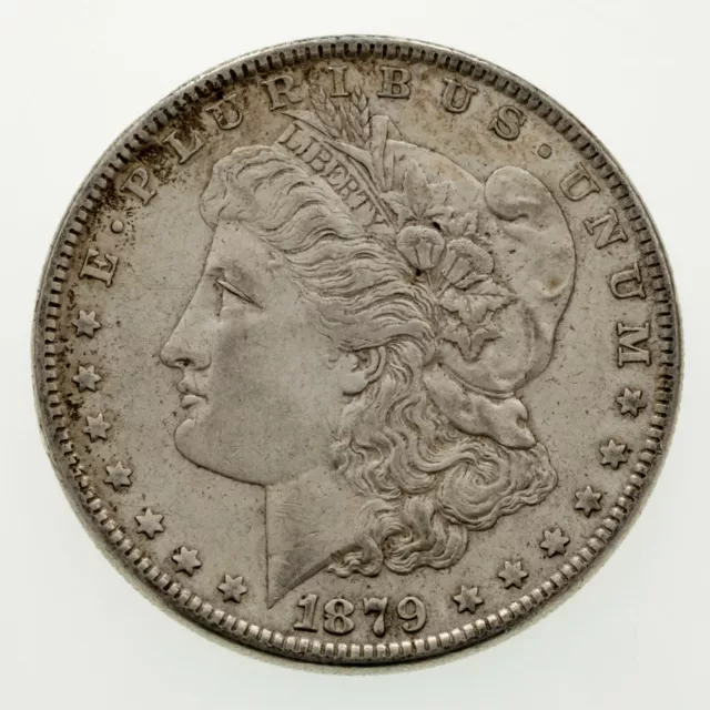 1879 & 1879-S Plateado Morgan Dólar Lote De 2 Monedas En Au Estado 2
