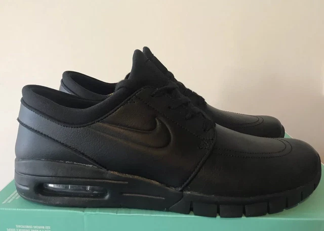 NIKE SB STEFAN Janoski Max L Leather Skateboard Shoes Black UK 8.5