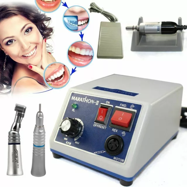 Dental Marathon Zahnarzt Mikromotor 35K RPM Aangle Handstück Zahntechnik +10Burs