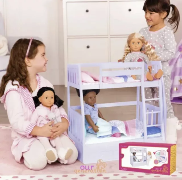 NEW OUR GENERATION DREAM BUNK BEDS For all 18 Dolls American Girl Bedding 89.99 PicClick UK
