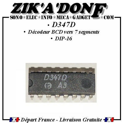 Décodeur BCD 7 Segments ITT 7447 N 7604 - Composant électronique Neuf - 9 Disponibles