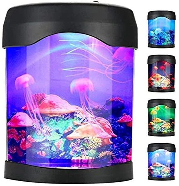 Small Betta Fish Tank, Gallon Aquarium Mini water Fish Bowl With LED Lighting