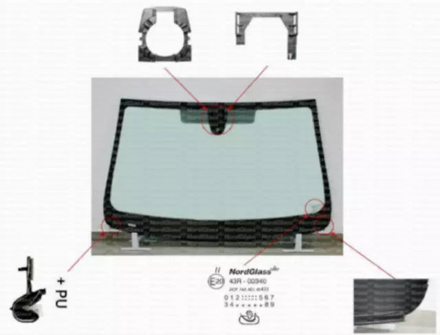 Für PEUGEOT EXPERT Windschutzscheibe Frontscheibe Glas Regen Licht ab 2016