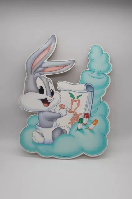 Vintage 1998 WB Warner Bros Looney Tunes Baby Bugs Bunny Nursery Wall Art Decor