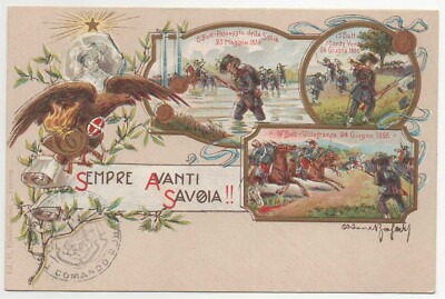 SEMPRE AVANTI SAVOIA!! 6° REGGIMENTO BERSAGLIERI Cartolina militare 