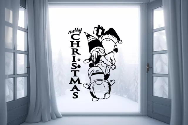 Gnome Sticker Nordic Gonk Merry Christmas Window Decoration Wall Vinyl Decal